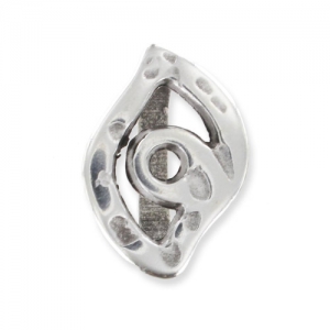 Irregular slider Lucky eye 12mm Antique Silver Plating x1