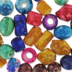 Set of stone marble beads x30g