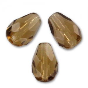 Faceted Pear-Shaped Beads, 10x7 mm - Smoked Topaz x20