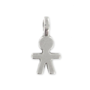Boy charm 15mm Antique Silver Plating x1