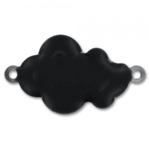 Epoxy enamelled cloud 26x15mm Black x6
