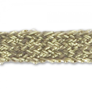 Ribbon 4mm Bronze tone Gold tone thread x 1m