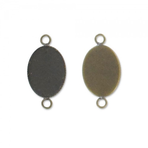 Spacer Econo cabochon setting oval-shaped 18x13mm Bronze tone x1