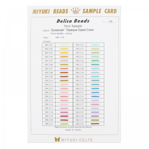 Sample Card Miyuki Delica 11/0 - Duracoat Opaque Dyed couleurs 2014 (n°936)