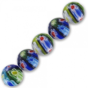 Millefiori rounds 12mm Multicolored x4