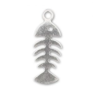 Sterling silver charm Fisch edges 18mm x1