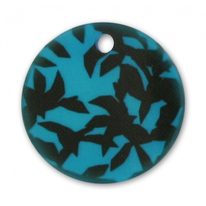 Printed Sequin 22mm black/Blue x1