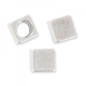 cubes 4mm Antique Silver Plating x10