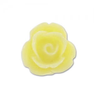 Resin cabochon rose-shaped 7mm Yellow x10
