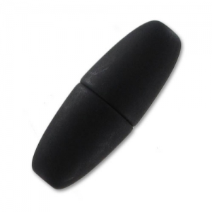 Magnetic clasp 32 mm for 4 mm cord silver tone black mat x1