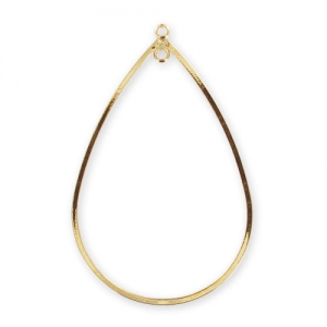 Pendant drop with ring 42 mm fine Gold plated x1