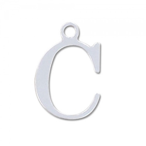 C letter Sterling silver charm 15mm x1