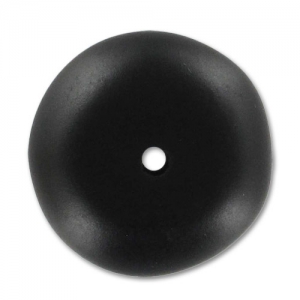 Irregular Flat round bead 21mm Jet x1