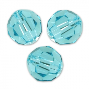 Round beads PureCrystal 5000 6 mm - Light Turquoise x6