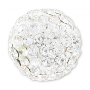 Plasticine half-drilled round bead rhinestones 12mm Crystal