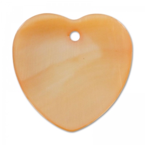 Mother-of-Pearl Heart-shaped Sequins 24mm Orange x5