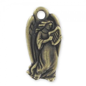 Angel charm 22mm Bronze tone x1