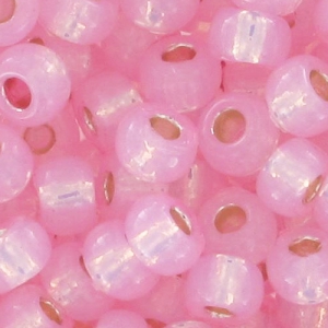 Toho seed beads 11/0 TO11RPF2105 - PF Silver Lined Milky Baby Pink x8g