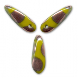 Dagger 3x11mm Opaque Olivine Spot Capri Gold x50