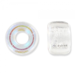 Large hole beads - Pony Beads 6 mm - Preciosa - Crystal AB x15