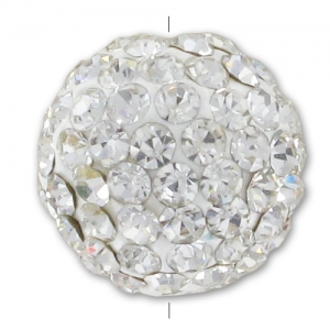 Plasticine round bead rhinestones Korean  14mm Crystal  x1