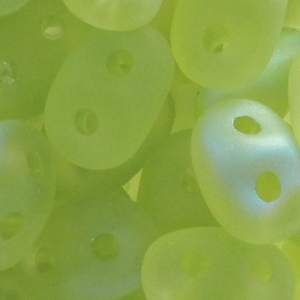 SuperDuo 2.5x5mm Light Olivine Mat AB x10g
