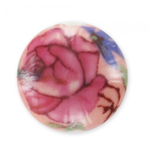 Ceramics rounds 12mm Rose/Blue x1