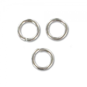 Jumprings open 5x0.8mm Rhodium tone x50