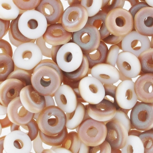 O Bead 4 mm Chalkwhite Celsian Mat x5g