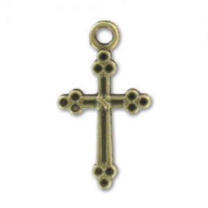 Cross pendant 21mm bronze x10