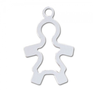 925 Sterling Silver girl charm 19mm x1