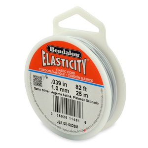 Elasticity 1 mm - Silver satin x25m