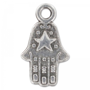 Khamsa charms 18mm Antique Silver Plating x5