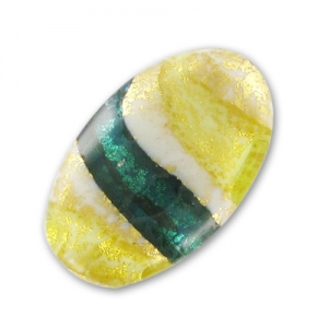 Gold foil Olive Murano 24x15mm Lira Aqua x1