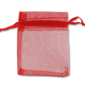 Mini Organza pouches 70x90mm Red x20