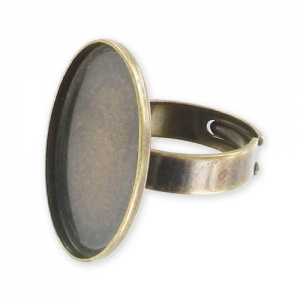 Bronze tone Ring with 25x18mm Bronze x1