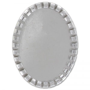 Medallion for 25x18mm cabochon Rhodium tone  x1