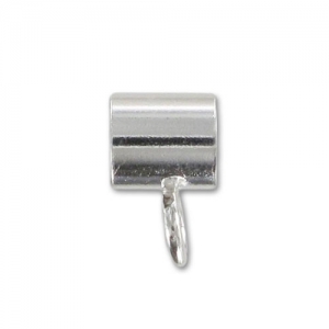 Sterling silver tubes to dangle charms 4 mm cord x4