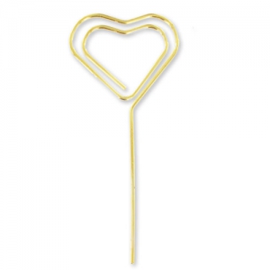 Photo holder hearts 12 cm gold tone x5
