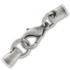 Lace holder clasp 3mm Old fine silver plating x1