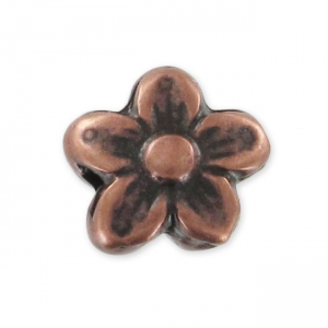 Flower 10x9mm Old Copper tone x1