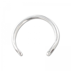 Brass ring with relief 2 holes 20 mm Antique Silver Plating  x1