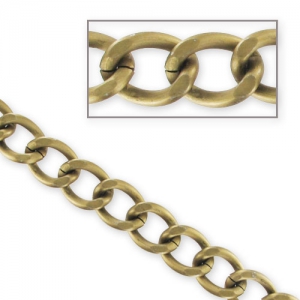 Aluminium Chain 16x12mm Bronze tone x1m