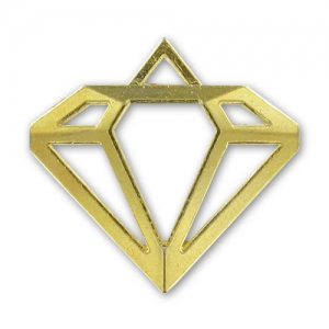 Diamond pendant 27mm gold tone x1