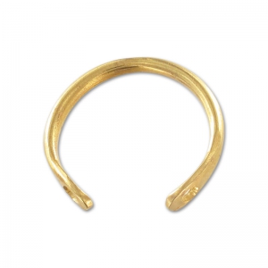 Brass ring with relief 2 holes 20 mm fine Gold plated x1