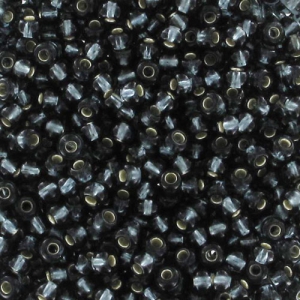 Preciosa Seed beads 11/0 2 mm - Black Diamond Silver Lined x20g