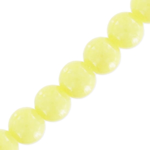 Beads imitation gemstone 6 mm light yellow x85cm