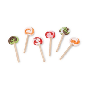 Assortment of mini lollipops in polymer clay x 6