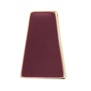 Acrylic trapezium pendant 46x31 mm gold tone/burgundy