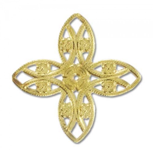 Filigree cross finding 17.5mm fine Gold plated x1